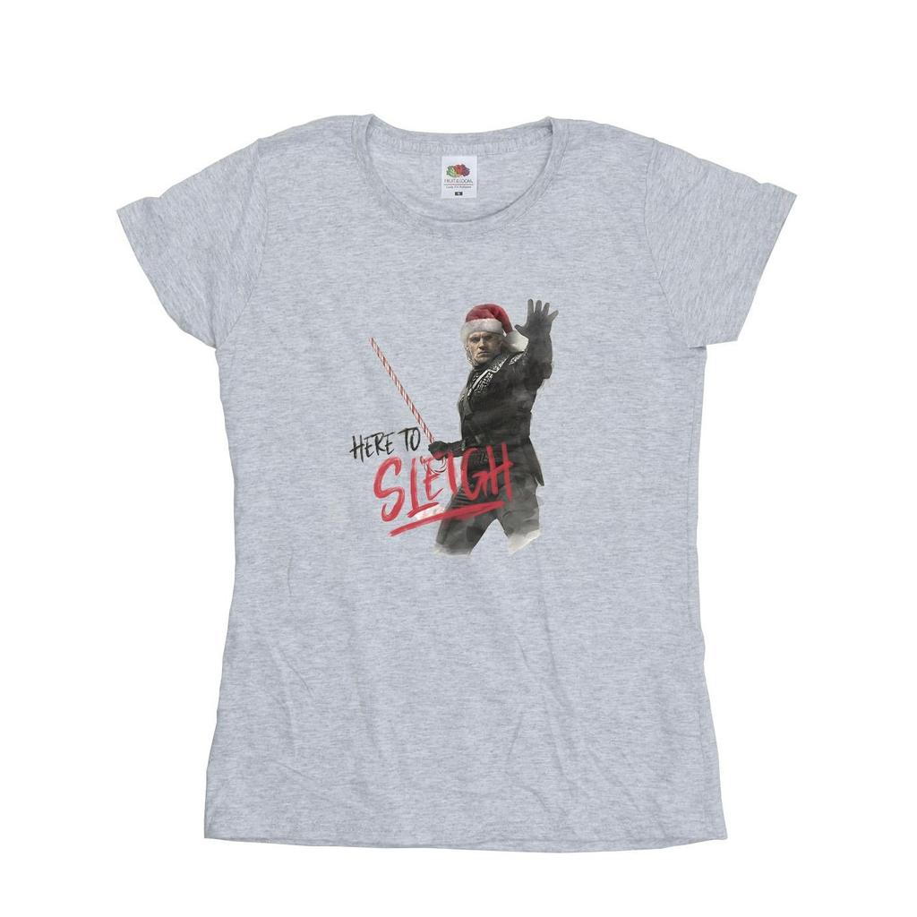Netflix Womens/Ladies The Witcher Here To Sleigh Cotton T-Shirt