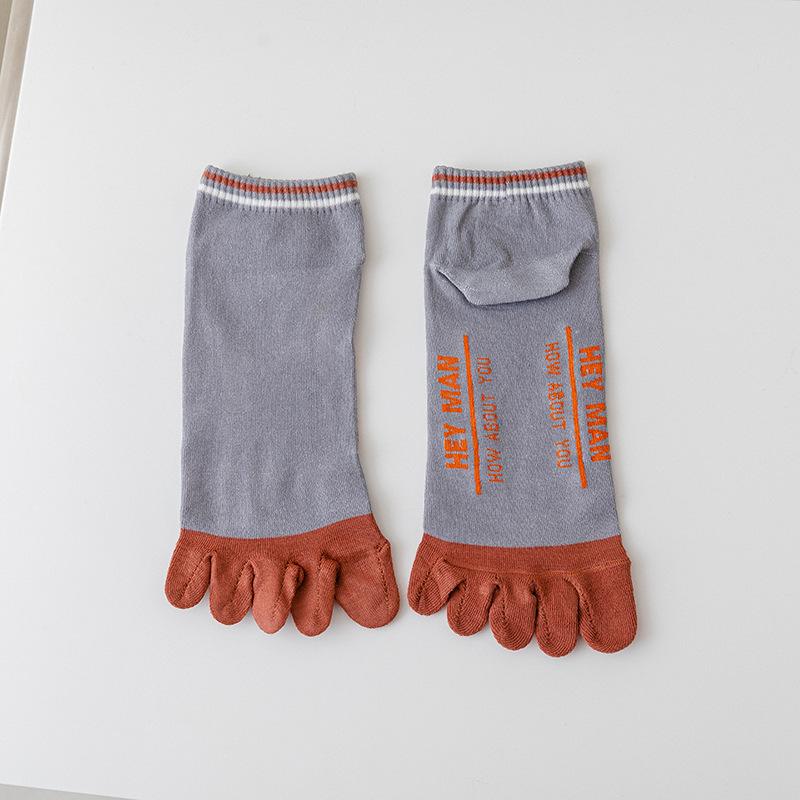 Five-finger Socks, Men's Cotton Socks, Mid-calf Socks, Breathable and Sweat-absorbing Toe Socks, Summer Thin Anti-athlete's Foot Short Socks