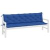VidaXL Lot de 2 Coussins de Banc de Jardin, Revêtement de Banc avec Jeux de Cordes, Coussin d'Extérieur Imperméable, Bleu 361745