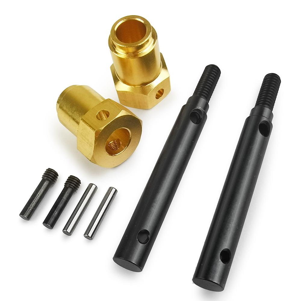 AXSPEED Metal Portal Stub Axle Drive Gear Shaft & Wheel Hex Adapter for TRX-4 TRX4 1/10 RC Crawler Car Upgrade Parts