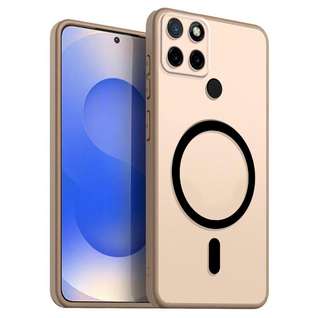 Магнитный железный кольцевой чехол для телефона для realme C25Y, C21Y Матовый мягкий ТПУ Ударопрочный чехол