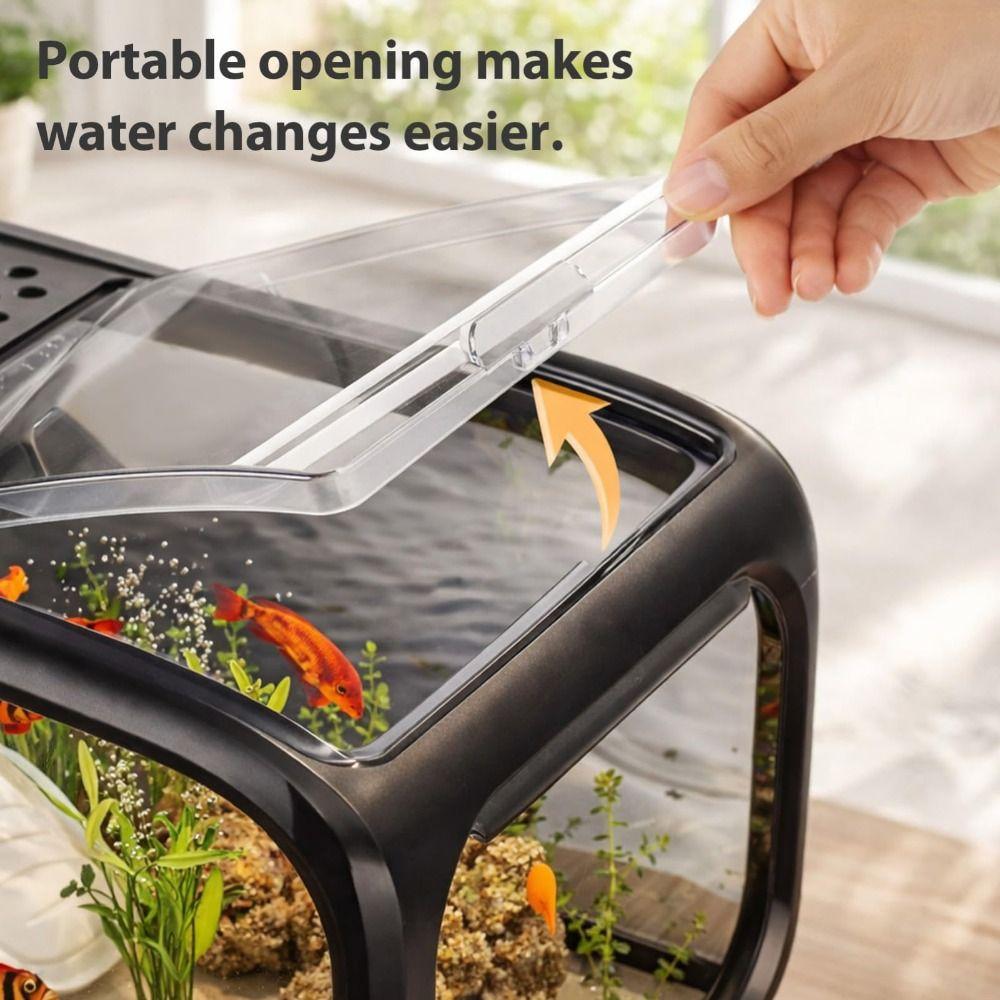 Compact Aquarium Kit Transparent Ecological Cycle System Durable Fish Tank  Bedroom