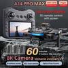 A14 Pro Max GPS Бесколлекторный 8K HD Тройная Камера 5G WIFI Оптический Поток Обход Препятствий Складной Квадрокоптер Пульт Дистанционного Управления Дрон Большого Радиуса Действия Игрушка