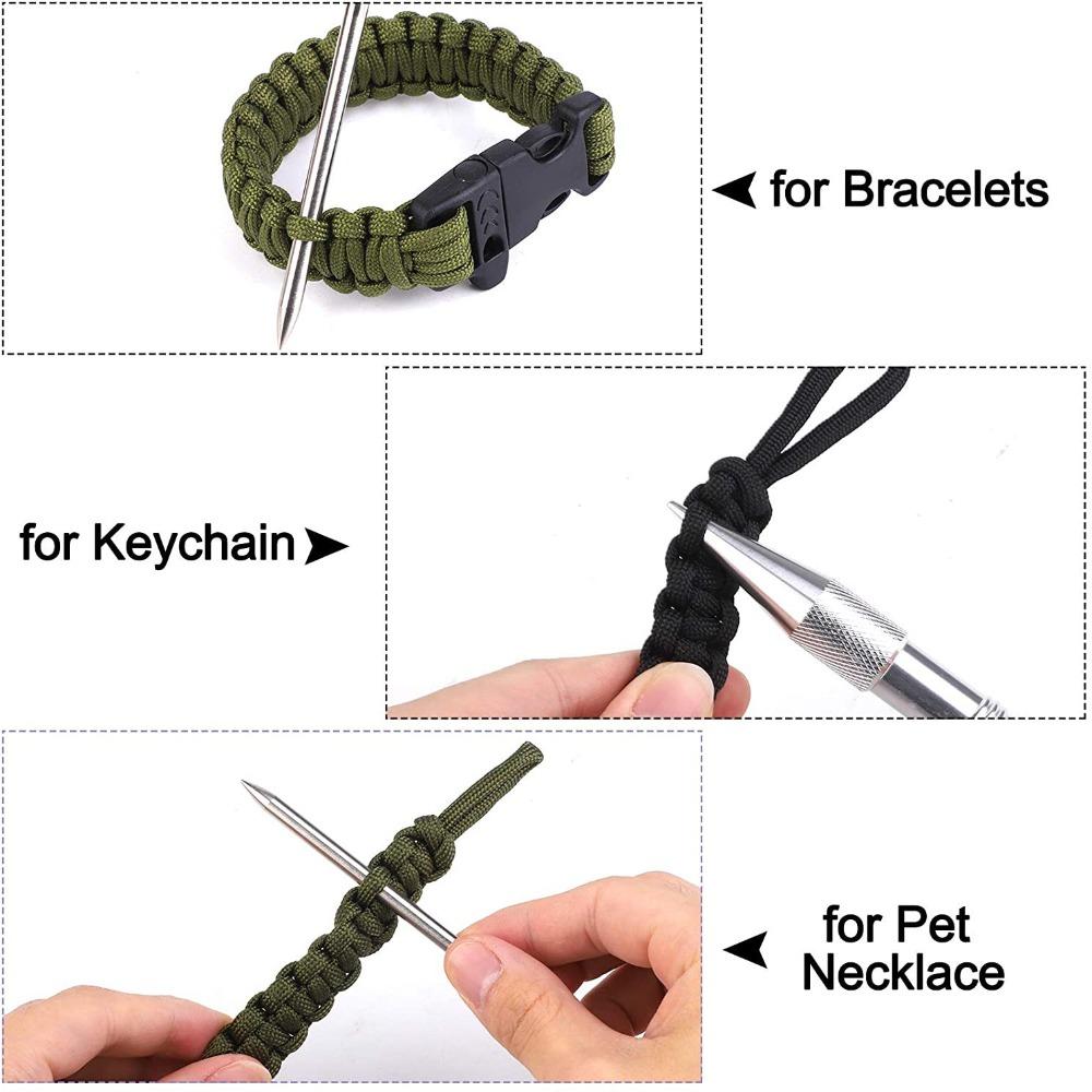 Stainless Steel Knotter Tools Aluminum Alloy Paracord Stitching Marlinspike Set Leather Tools