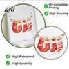 Holiday Home Interior Decorations Christmas Stocking Toilet Stickers, Waterproof PVC Bathroom Decals for Decorative Decoration, Red Watercolor