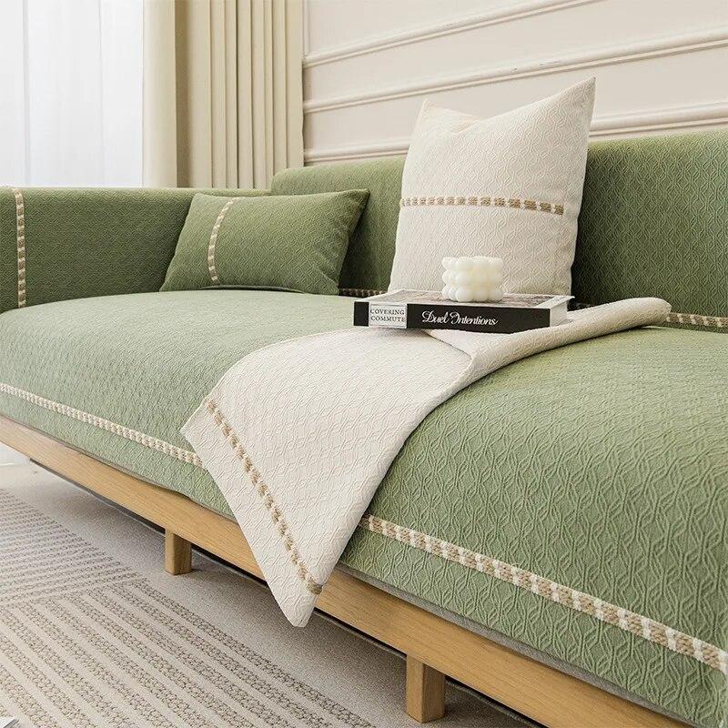 Полотенце для дивана с текстурой синели, универсальные противоскользящие подушки для сидений Four Seasons, новинка 2023 года, однотонные современные высококачественные мягкие чехлы для диванов