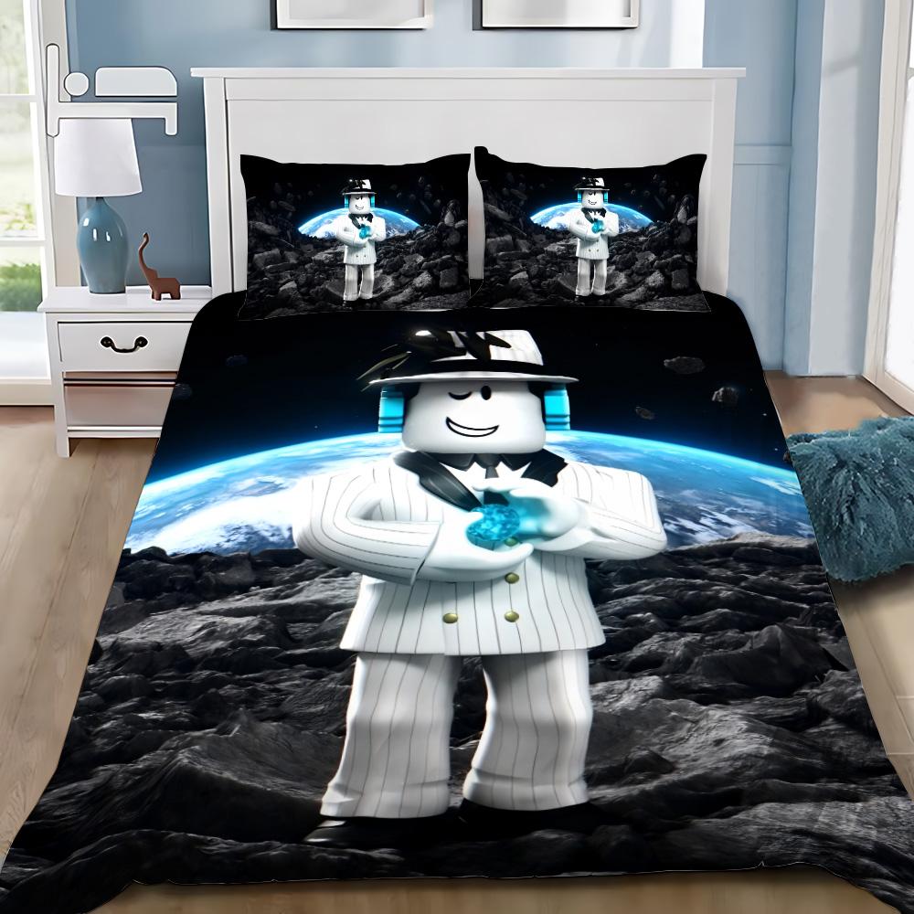 3D Game R-Robloxes Duvet Cover Pillowcase Game Scene Print Bedding Set Adult Boy Girl Bedroom Decoration Single Double Large