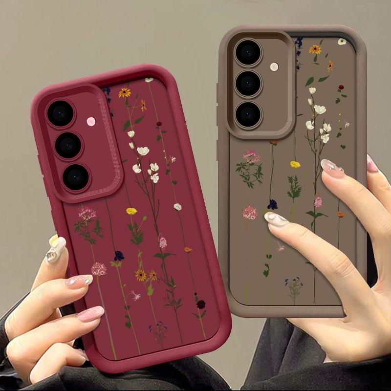 Модный чехол для телефона с цветочным принтом, мягкий, для Samsung S25 S24 FE S23 Ultra S22 S21 Plus A55 A35 A54 A34 A15 A14 A17 A37 A57 S26, силиконовый, противоударный