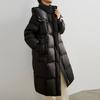 Пуховик женская зимняя одежда средняя и длинная 2024 новая корейская версия 90 утиный пух с капюшоном модная теплая куртка куртка