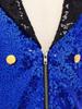 Boys Sparkly Sequins Medieval Vest Front Zip Victorian Waistcoat Circus Tailcoat Halloween Costume