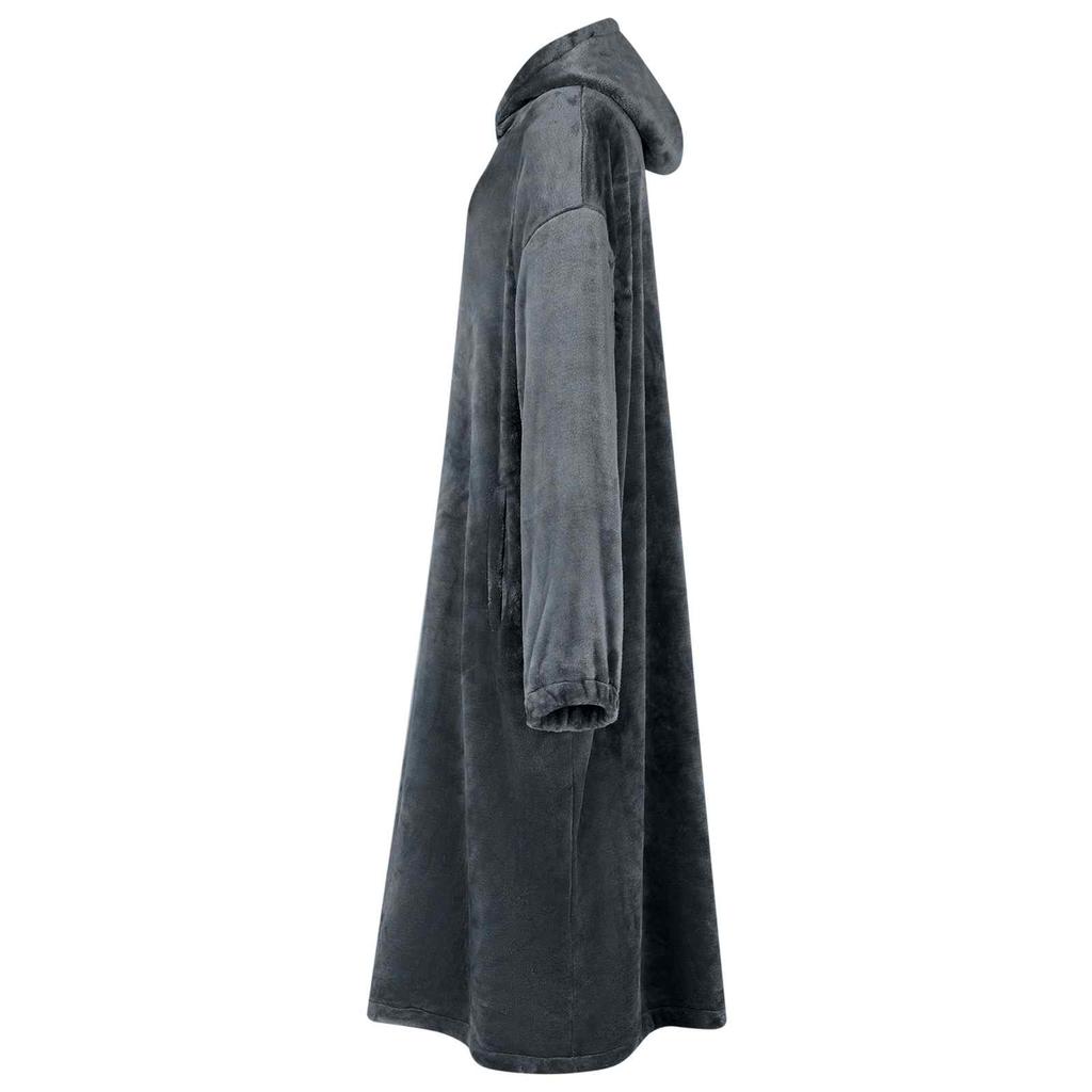 Blanket Hoodie Navy Blue M Flannel