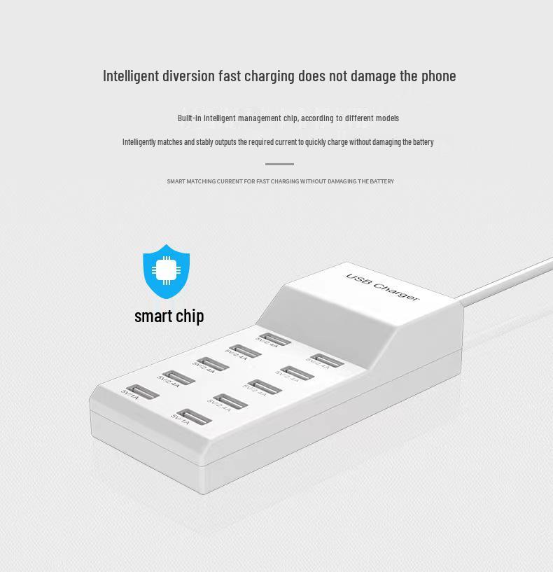 Многопортовое USB-зарядное устройство: Универсальное 10-портовое быстрое зарядное устройство 5 В для телефона