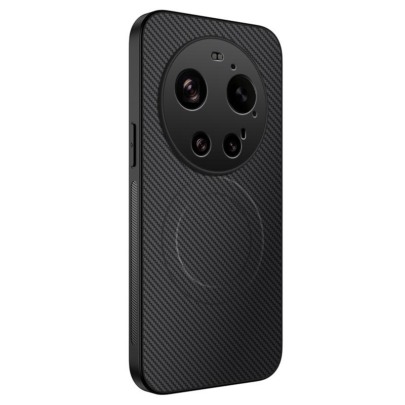 For Xiaomi 17 Ultra 5G Magnetic Case WANLONFENG TQ Series Carbon Fiber Texture PC TPU Phone Cover