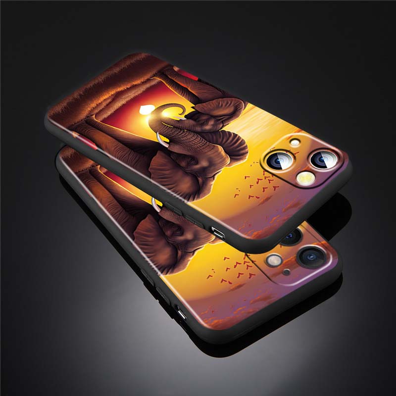Мультяшные Аниме Животные Чехол для Телефона Для Apple iPhone 17 16 16E 15 14 13 12 11 Pro Max Plus Черный Мягкий Силикон