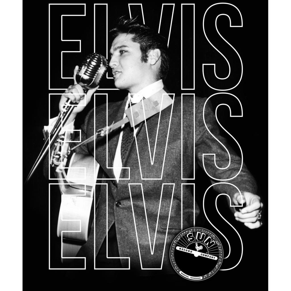 Amplified Unisex Adult Triple Logo Sun Records & Elvis T-Shirt