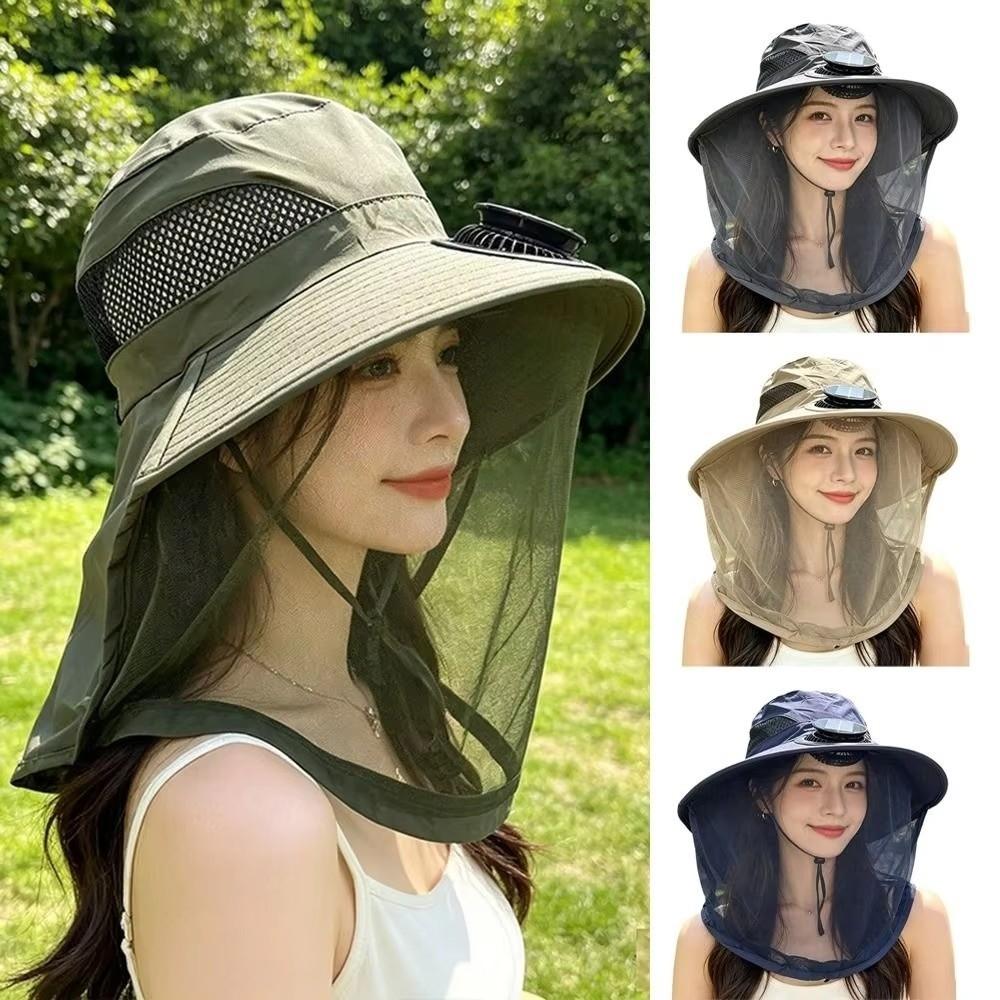 UV Protection Fisherman Hat Quick-Drying Sun Cap Portable Mosquito Head Net Hat Summer