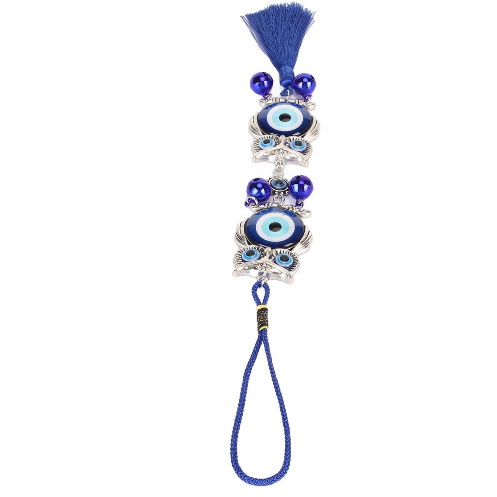 Украшение в виде совы с голубым глазом, амулет на удачу, привлечение богатства, украшение для автомобильного зеркала, подвесное украшение для офиса