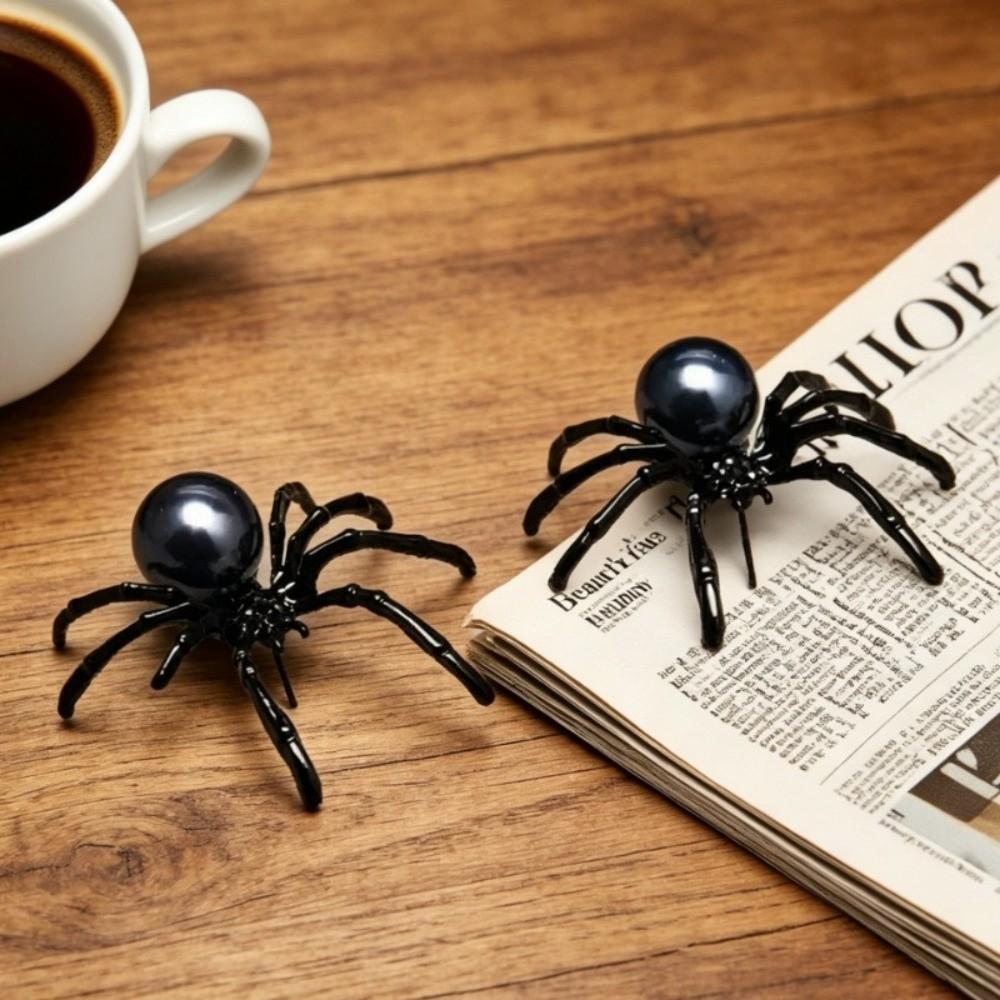 Black Halloween Earrings Zinc Zinc Alloy Pearl Earrings Fashion Spider Stud Earrings Halloween Parties