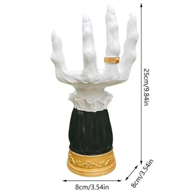 Halloween Decoration Witch Hand Candlestick Resin Table Candle Stick Gothic Home Decoration Scary Devil Palm Devil Hand Ornament