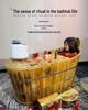 Beauty Salon Wooden Bathtub - Full Body Soaking Tub for Home Spa & Steaming, High-Quality Solid Wood Bath Bucket