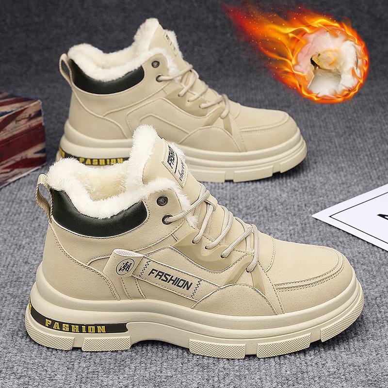 Высокие мужские ботинки Winter Plus Velvet Thick Warm Shoes Мужские зимние ботинки