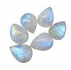 Радужный лунный камень Грушевидные драгоценные камни - Натуральные кабошоны с голубым переливом для изготовления ювелирных изделий