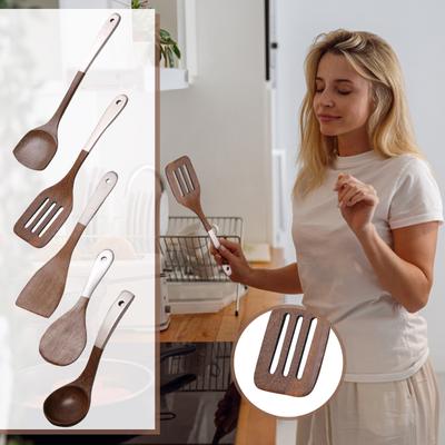 Деревянные ложки для приготовления деревянной кухонной утвари и держателя для посуды, лопаточка включает в себя ложку, лопаточку и ложку с длинной ручкой