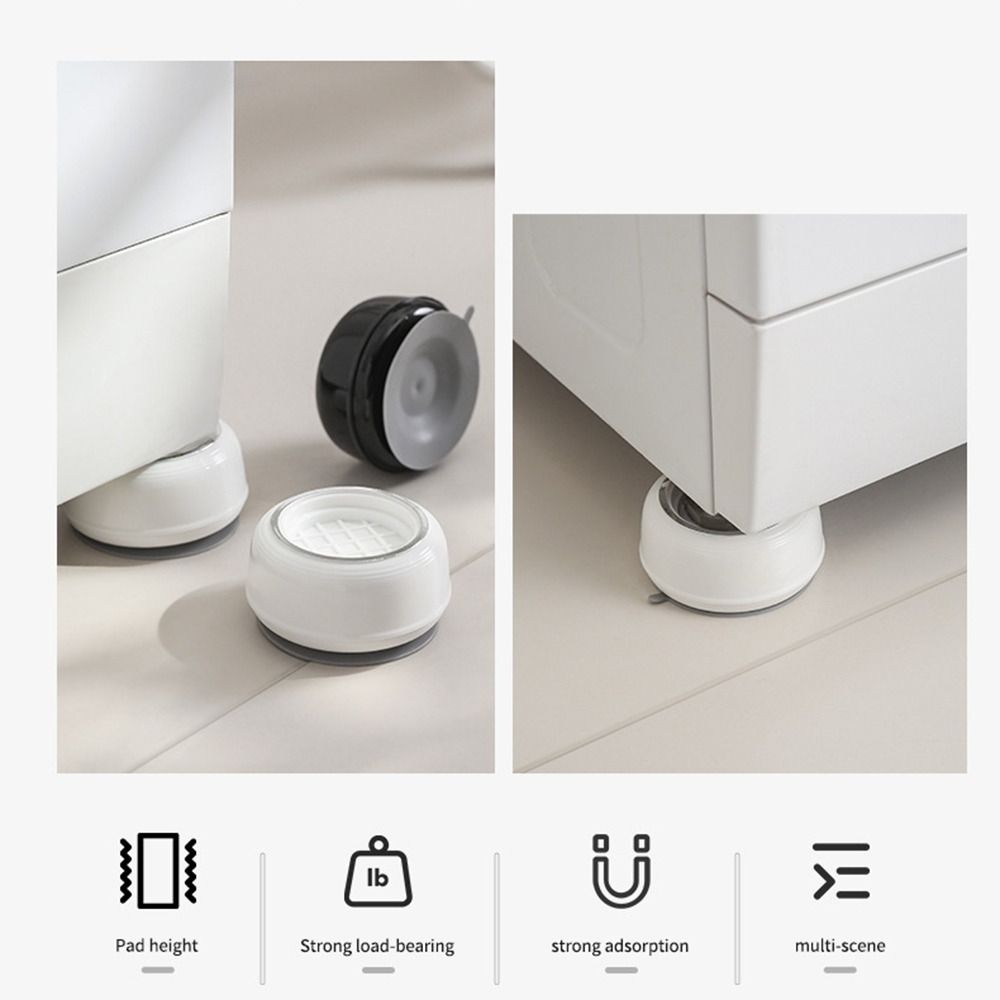 4PCS Suction Cup Washing Machine Foot Mat Anti-slip Furniture Lifting Foot Base Universal