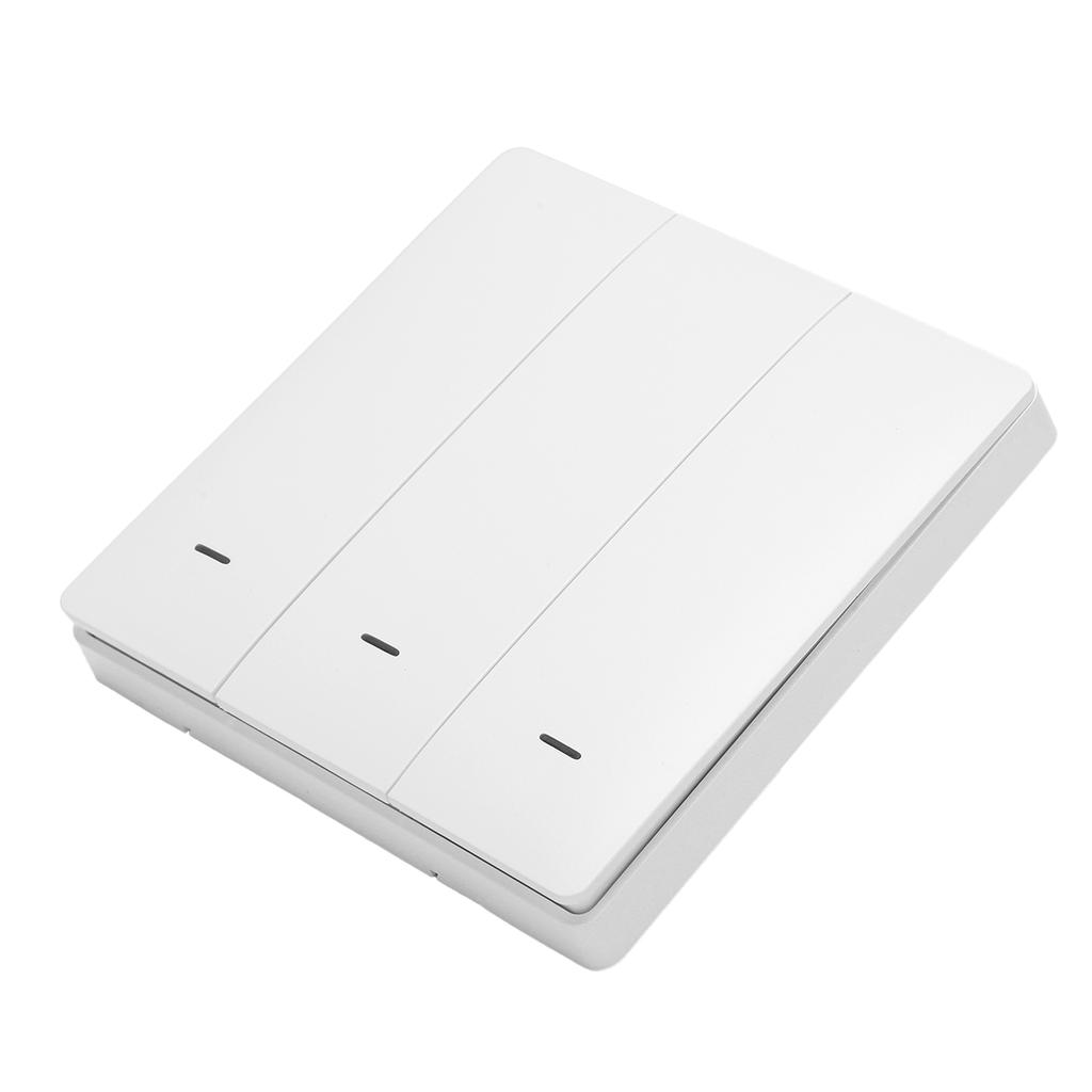 Беспроводной кнопочный переключатель 3 Gang Intelligent Scene Link Adhesive Type White High Temperature Resistance