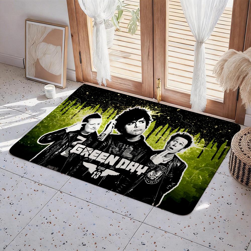 G Green D Day Band Напольный коврик, экологичный фланелевый коврик, нескользящий, без запаха, для дома, мягкий, коротковорсовый.