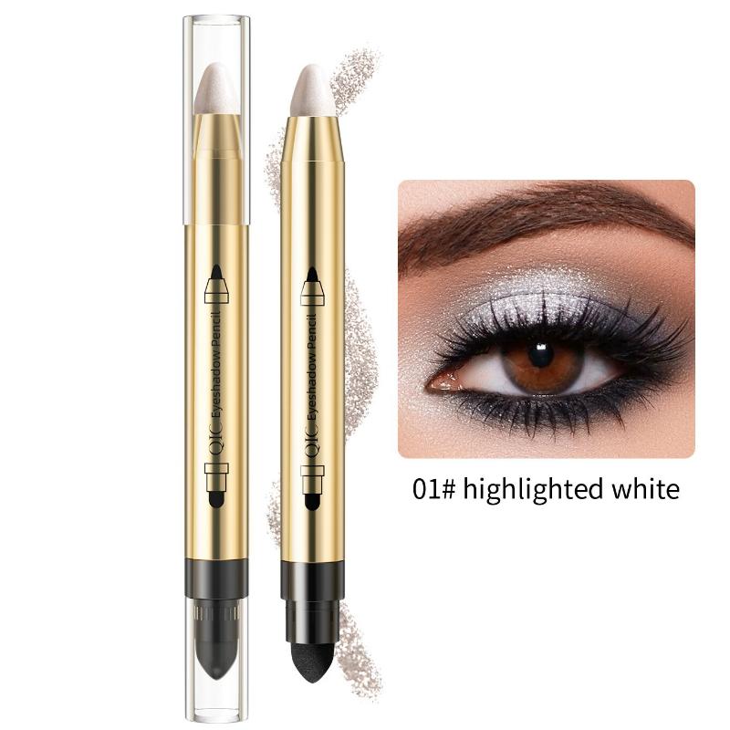Яркий карандаш для теней для век с жемчугом и тонкой вспышкой, двусторонние тени для век, палочка для салфеток, формованные тени для век цвета земли