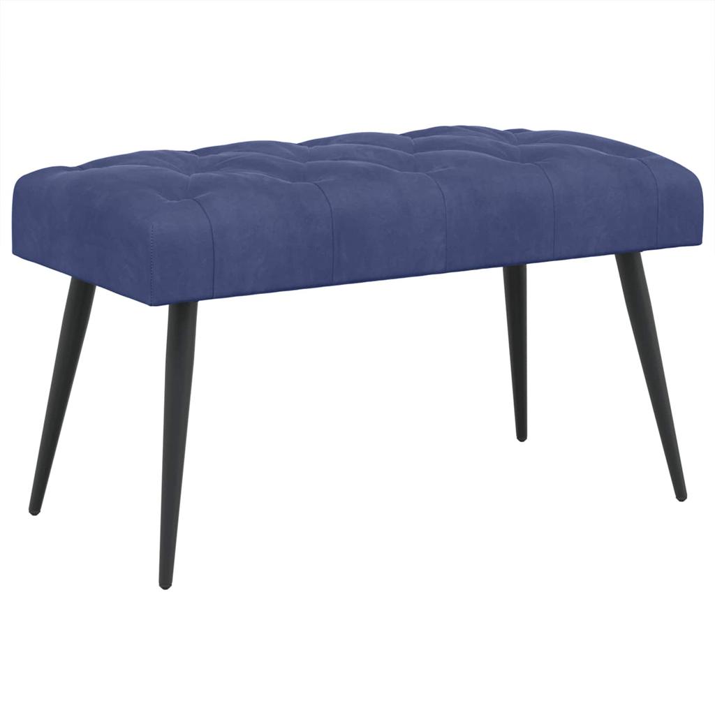 Button Tufted Bench Police Blue 80 x 40 x 46 cm Velvet