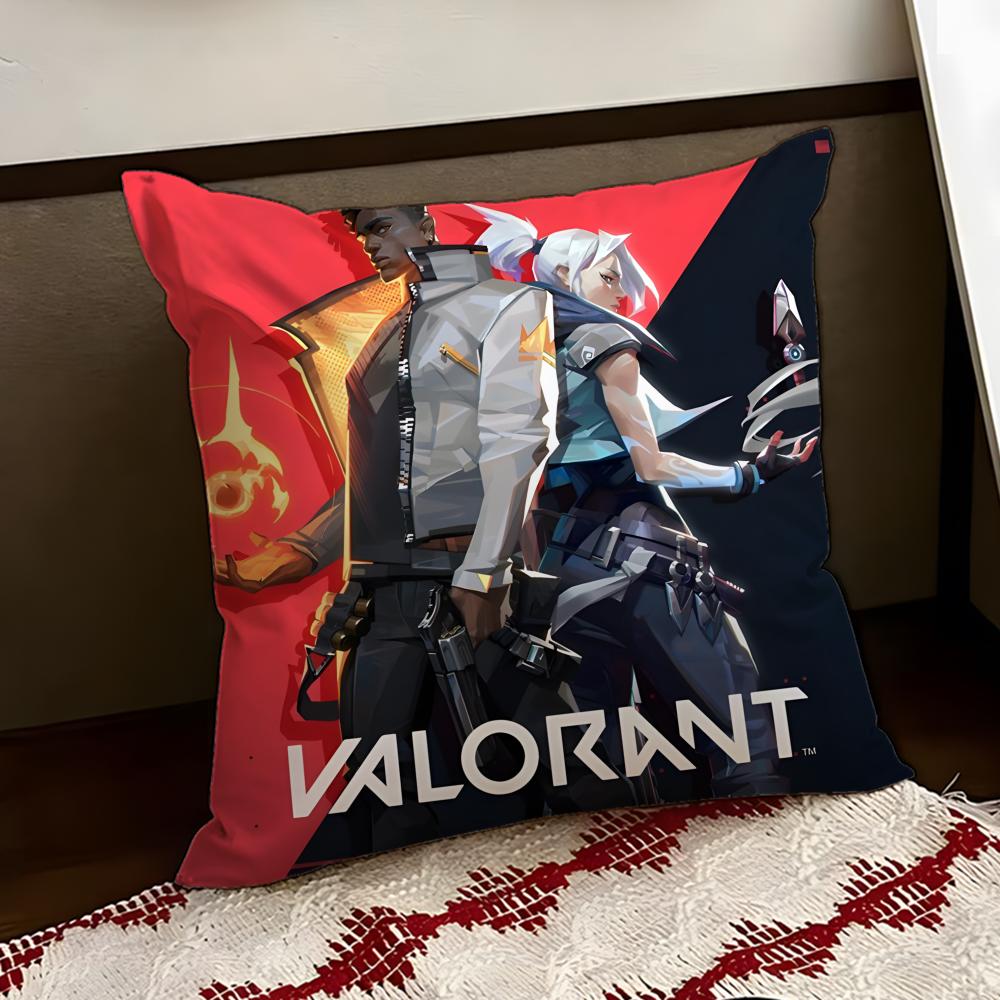 VValorantS Game Cushion Cover Reversible Soft Durable Pillow Cover Home Car MultiScene Use for Daily Comfort