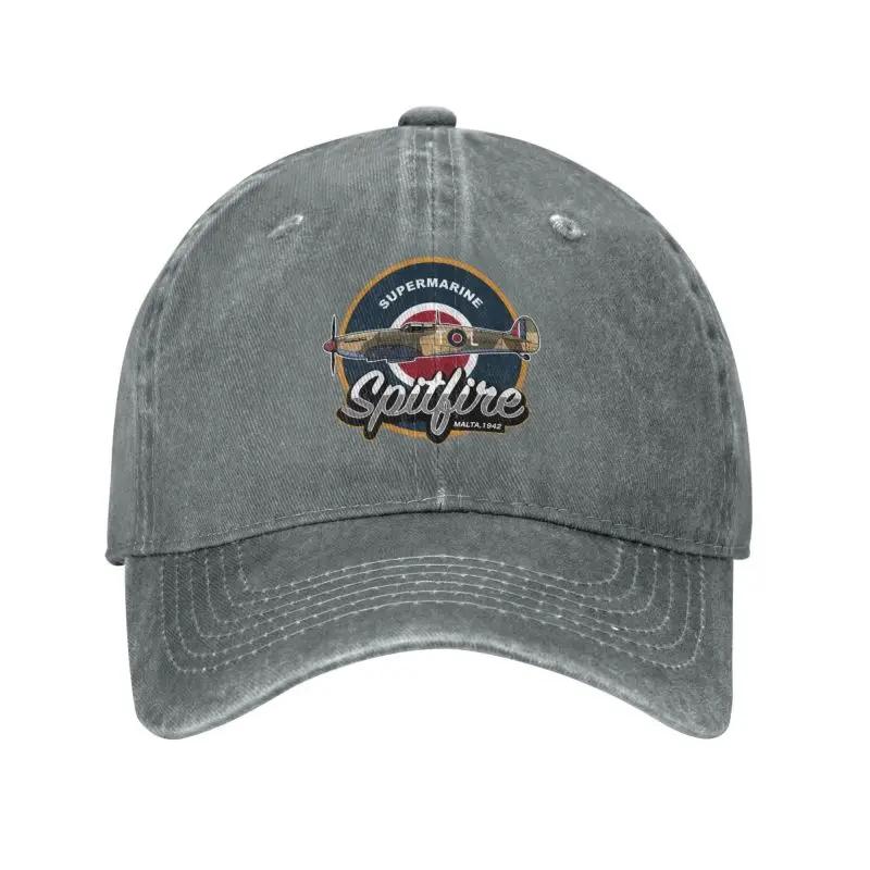 Custom Cotton Supermarine Spitfire Malta Baseball Cap for Unisex Women Fighter Plane WW Pilot Aircraft Airplane Dad Hat Hip Hop