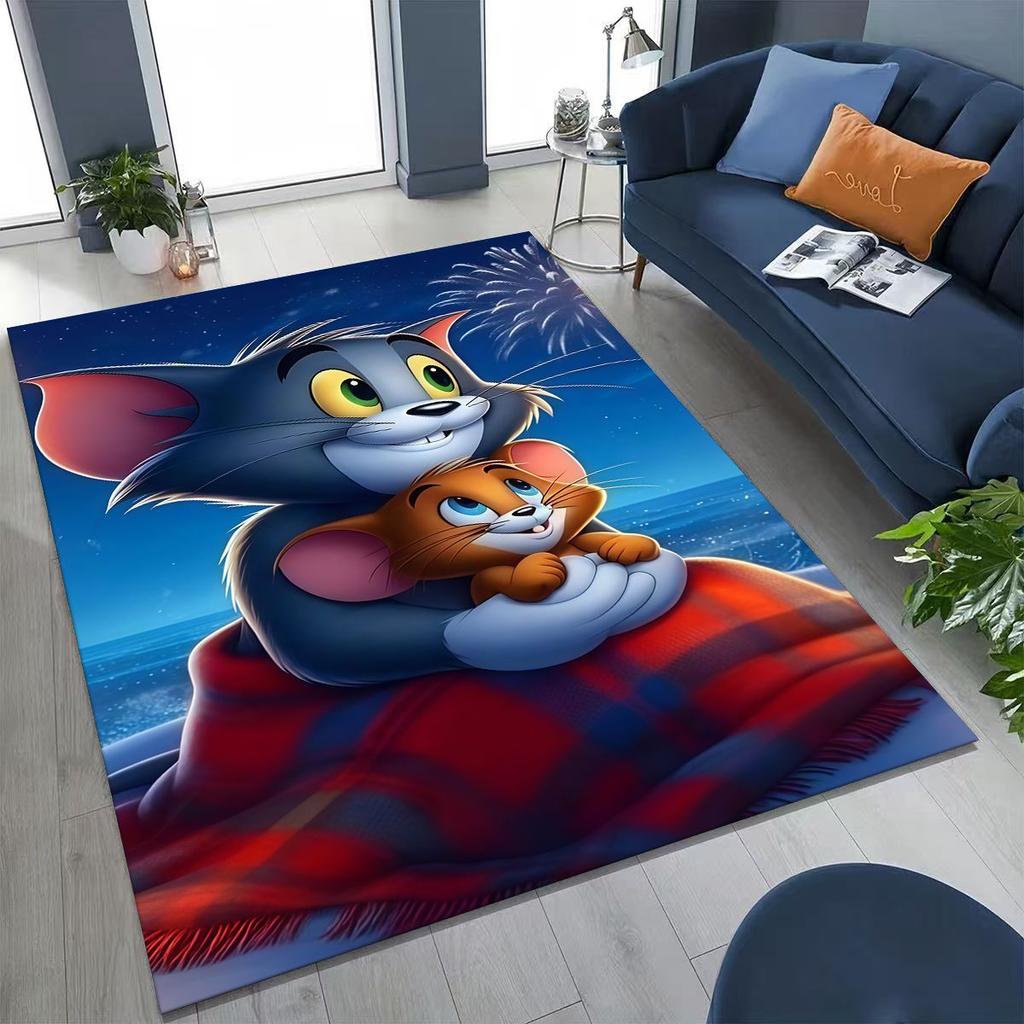 3D ковер с рисунком мультфильма Том и Джерри (Кот и Мышь) для спальни, гостиной, дивана, прихожей, большой нескользящий напольный коврик для детей