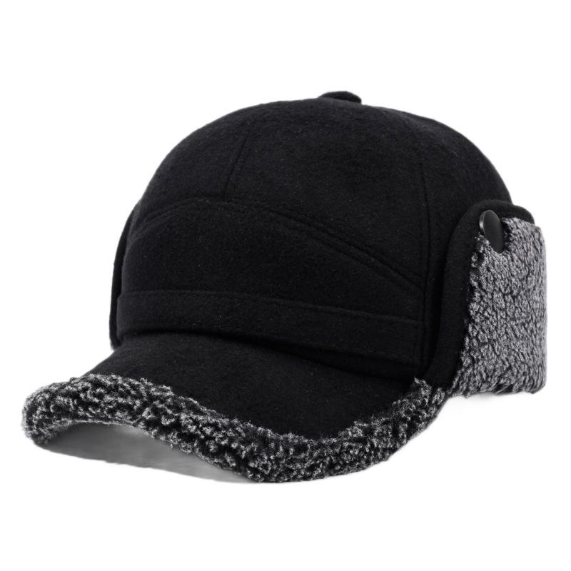 Autumn and Winter New Warm Lei Feng Hat Men's Father Outdoor Leisure Thickened In The Elderly Fleece Hat Baseball Cap Ear Cap
