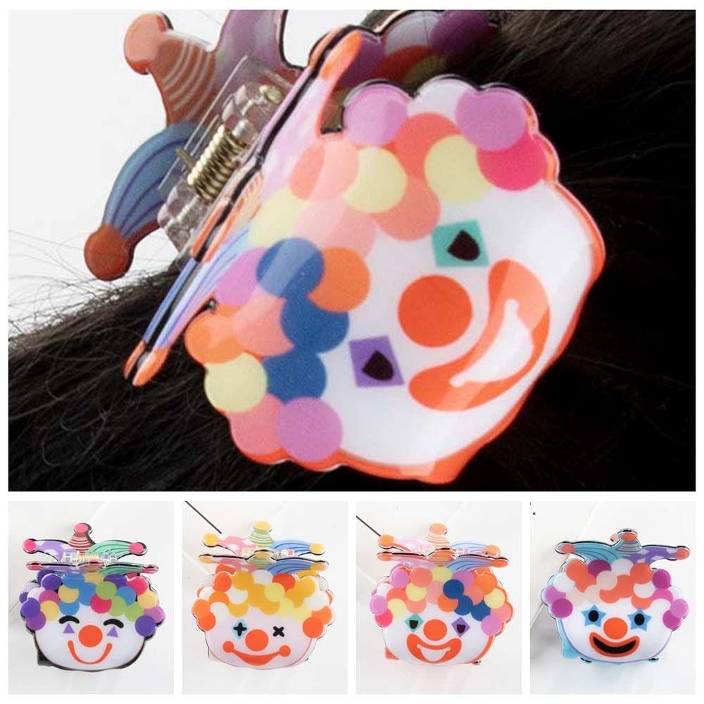 Colorful Clown Hair Claw Joker Cartoon Hair Clips Fashion Ugly Doll Shark Clip Party