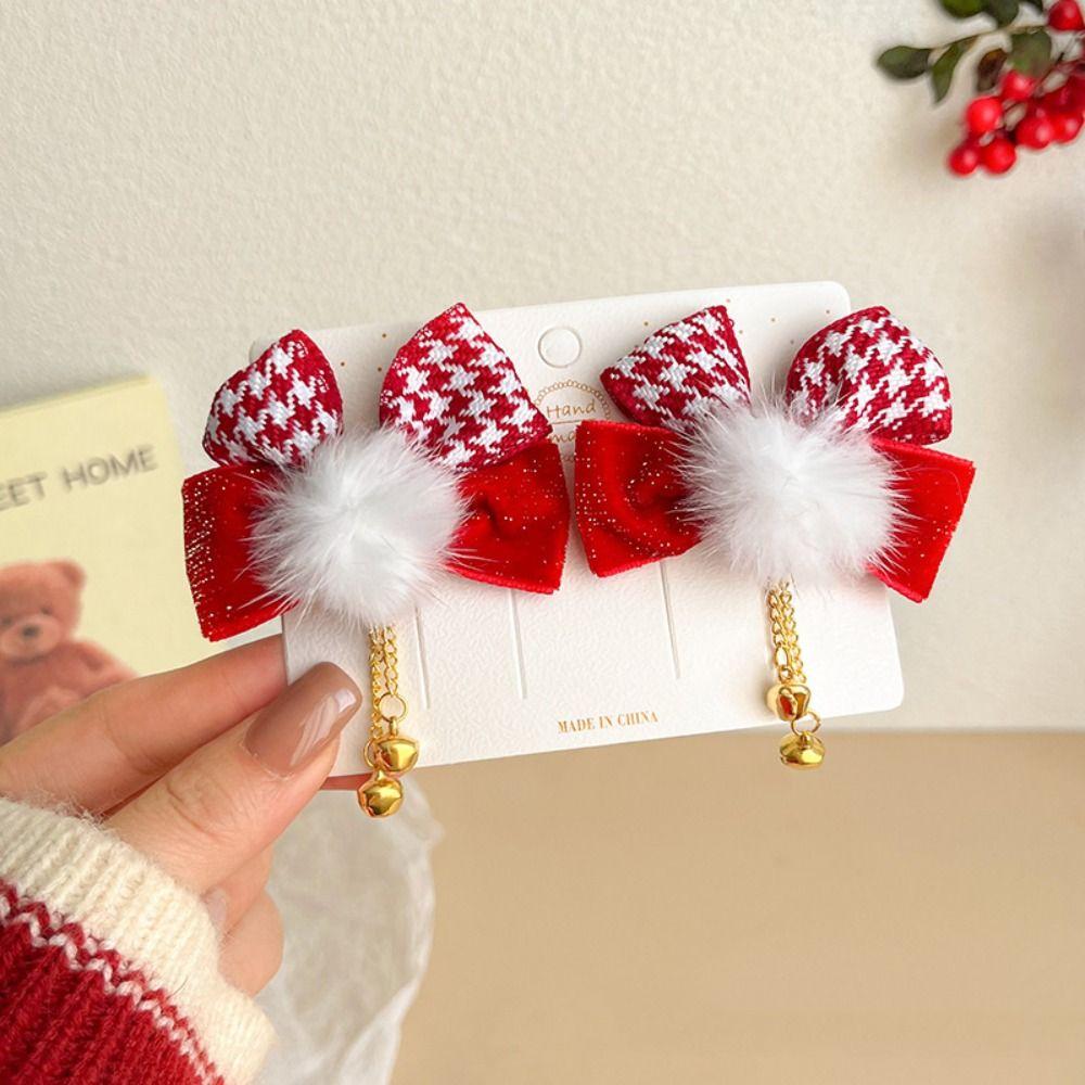 2 шт. новогодний головной убор детский бант шпилька для волос китайский стиль парик коса шпилька ханьфу боковой зажим для девочек