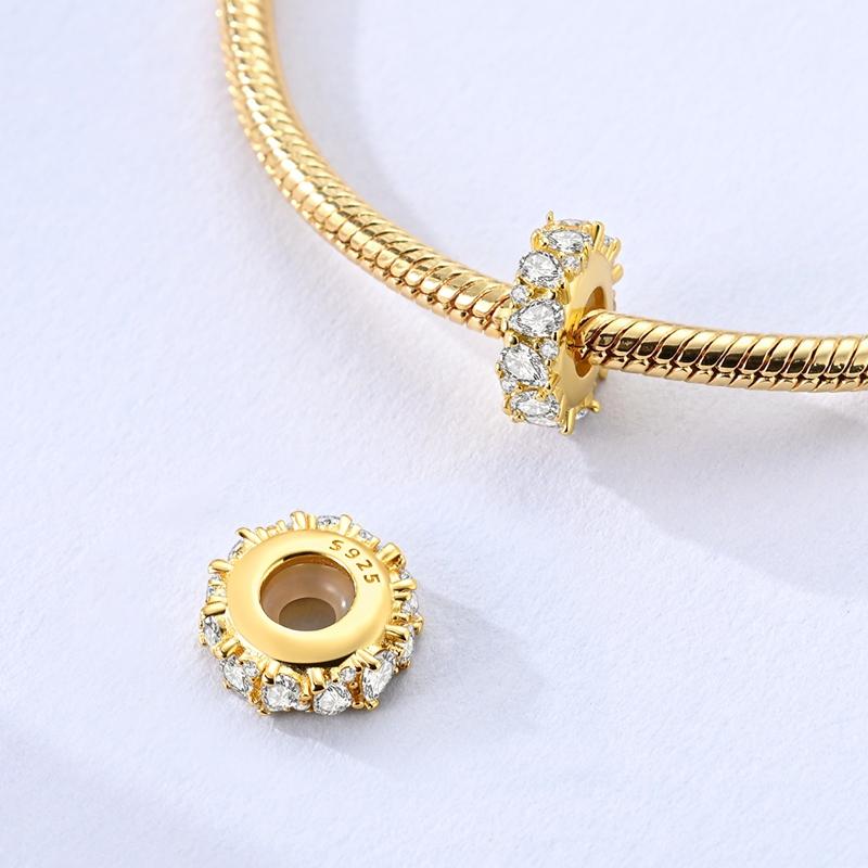 Copper Pink Tableware Fork Plate Security Chain Charms Beads Pendant For Original Bracelet Woman Girl Jewelry