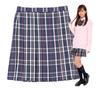 Юбка Плиссированная юбка Узор Единая клетка L Женская темно-синяя/белая (TeensEver)