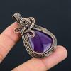 Amethyst Gemstone Pure Copper Wire Wrapped Handmade Pendant Jewelry Gift