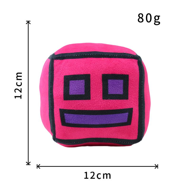 Плюшевые игрушки Geometry Dash Cube Маленькая подушка Мягкая плюшевая кукла Квадратный кулон Игра Милый домашний декор Детский подарок на день рождения