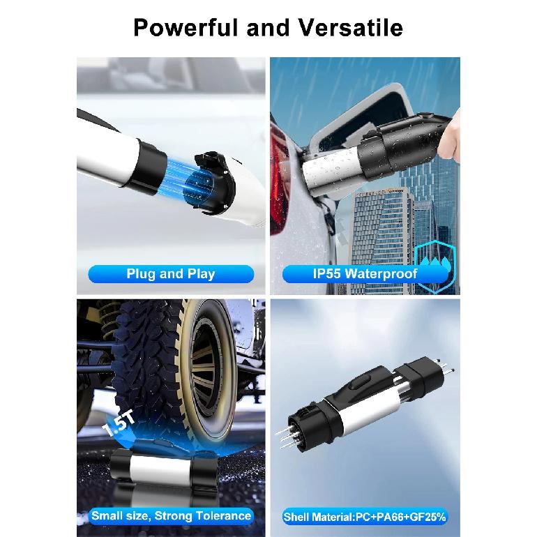 Type 1 to GBT EV Adapter 32A SAE J1772 to GB/T China Standard EV Charging Converter for BYD Seal Dolphin 7.2kW AC Connector