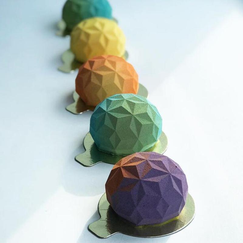 3D Mousse Cake Baking Mold Heart Cheesecake Dessert Diamond Monoporcji Silicone Mould Candle Soap Making Supplies Pastry Tools