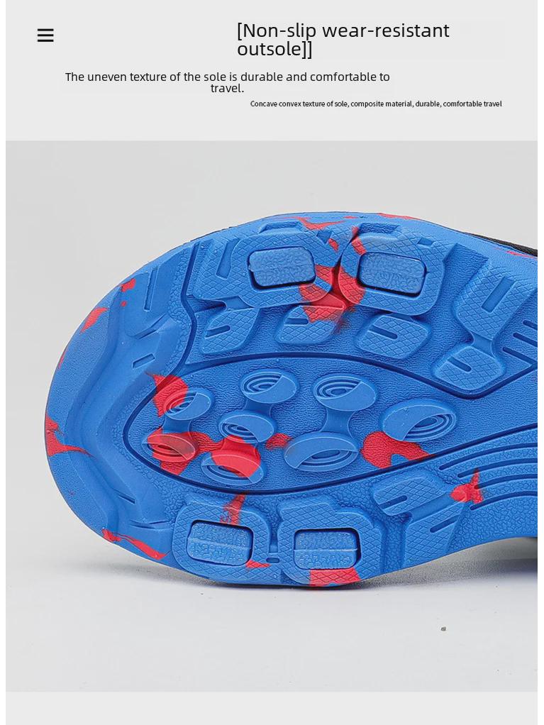 Легкие модные сандалии для мальчиков — мягкая подошва, нескользящая, летняя пляжная обувь для детей среднего и большого размера