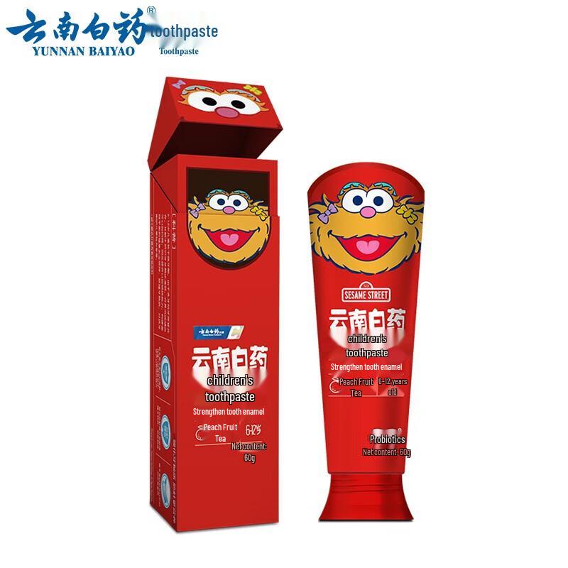 Детская зубная паста Yunnan Baiyao - Персиковый фруктовый чай (6-12 лет)