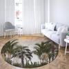 Круглый ковер с принтом тропических растений, семейная гостиная, спальня, ванная комната, напольный коврик, ковер для украшения пола