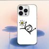 Мультяшный стикмен-человечек Чехол для телефона iPhone 17,16,15,14,13,12,11,Mini,Pro,E,MAX Белый Конфетный Матовый Ударопрочный Чехол