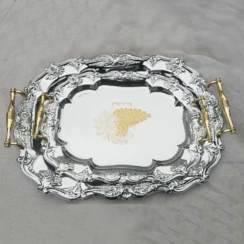 Spot Nordic Style Thickened Round Tray Hotel Western Restaurant Buffet Tray Household Pastry Teacup