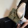 2025 new large-capacity tote bag corduroy portable messenger bag casual and lightweight student versatile tutoring bag